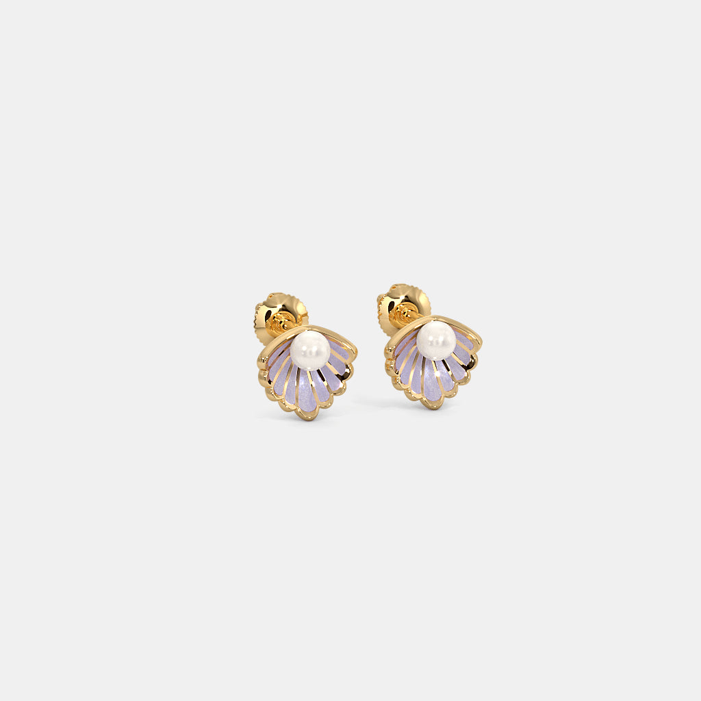 White center moti earrings 