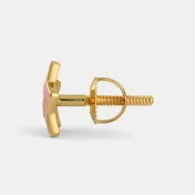 screw earrings of rose gold