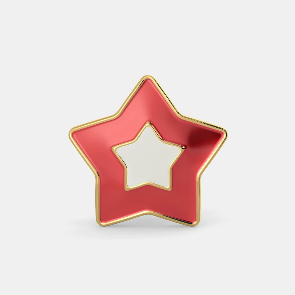 Red star earrings for girls