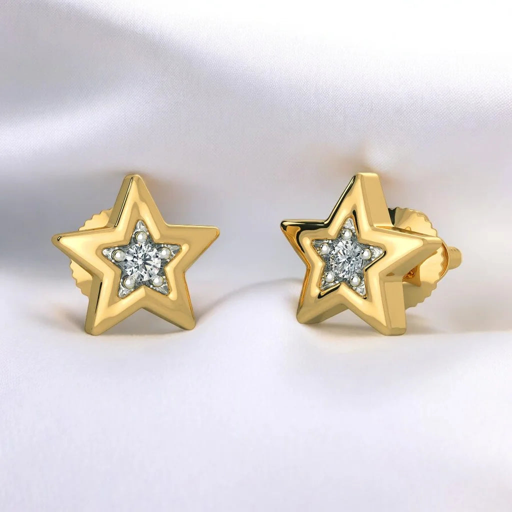 Star Diamond Stud Earrings