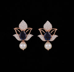 Lotus Blue Diamond Earring