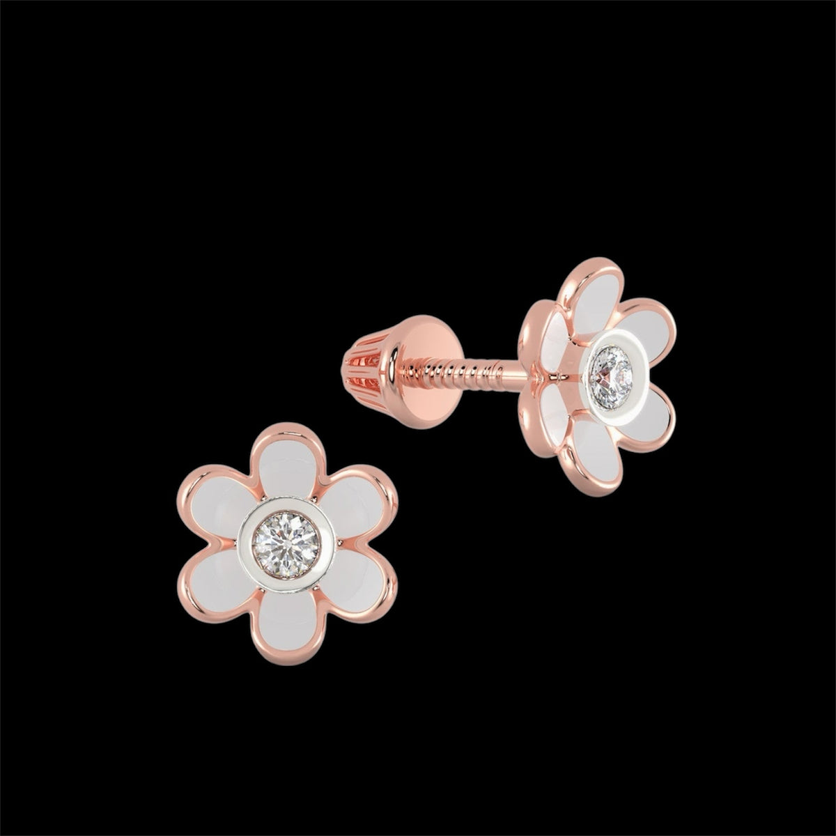 White Flower Stud Earring