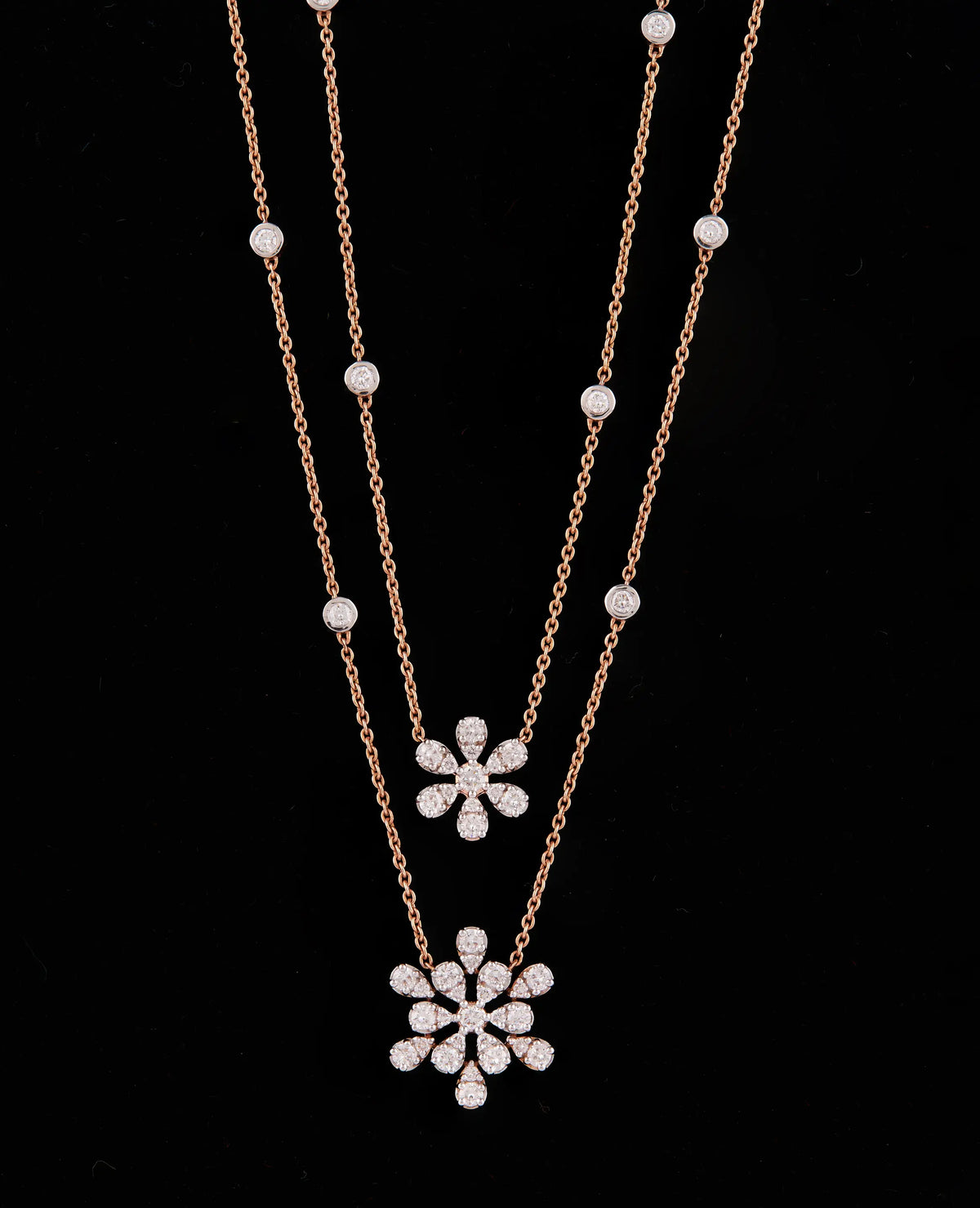 Floral Diamond Necklace for Women